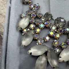Juliana Vtg Rhinestone 3 piece set necklace bracelet earrings aurora borealis