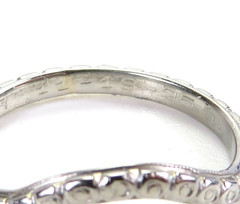 Antique Art Deco Wedding Band 18KW Ring Size 6 UK-L1/2 2.03MM Wide dtd 11/18/95