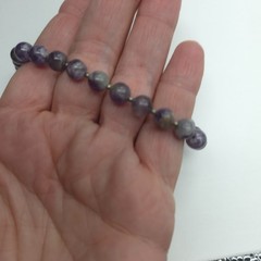 Amethyst Gemstone Beaded 8 inches Bracelet Vintage