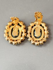 Vintage Verified JULIANA D&E Robins Egg Blue Cameo Brooch & Earring Set