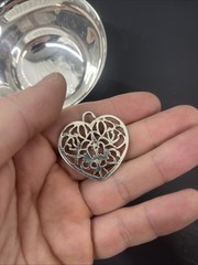 Pewter Heart Charm 5.5grams Pewter 1″ Pendant Metal Jewelry Design Hanging