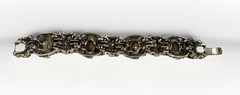 Vintage Jewelry Selro Selini ? Gold Tone Faux Topaz Pearl Bracelet 7.25 unmarked