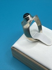 Vintage Sterling Silver and Black Onyx Ring Sz 7.25