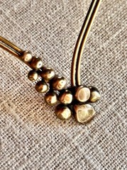 Vtg Brass Collar Necklace Modernist Brutalist V Shape Abstract Statement Solid