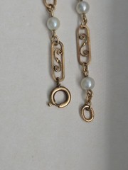 Van Dell 1/20 12K GF Gold Filled Cultured Pearl Link Bracelet