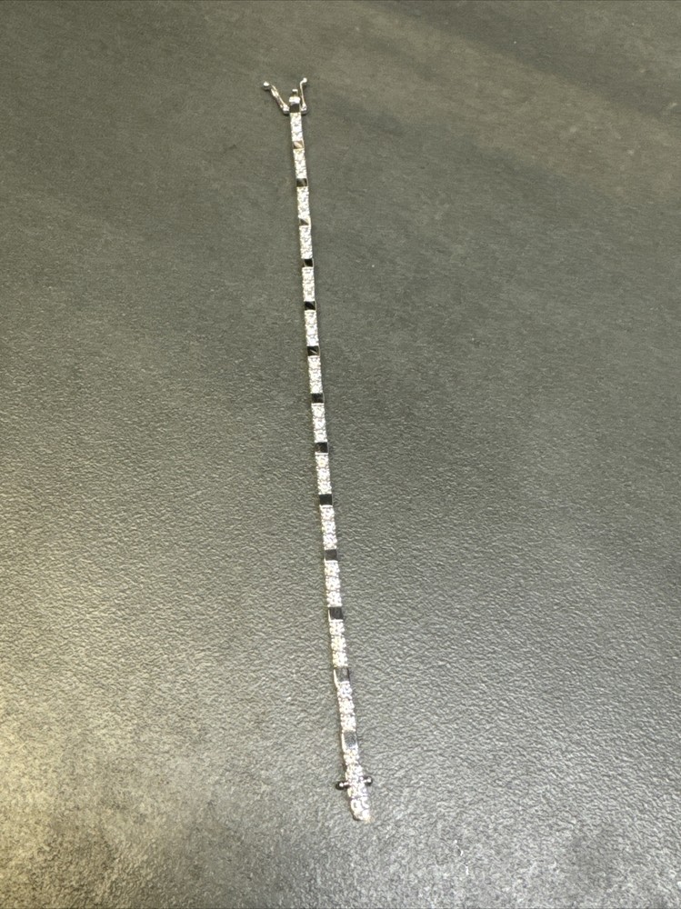 Sterling Silver 925 Cz Stone Tennis Bracelet Marked Korea Docz Jjj Z92