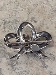 Vintage Sterling by JewelArt Rose & Bow Brooch 1.25″ x 1″ 5gr