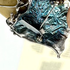 Cathleen McLain Sterling Silver Fish Brooch Semi Precious Stones One-of-a-Kind