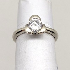 Vintage Elegant RING Silver 925 with Bright Stone -size: 6.5US (16.7mm)| UA #126