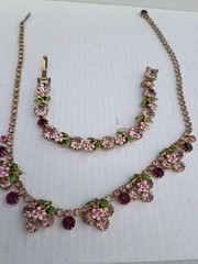 1950s Weiss Floral Necklace & Bracelet Set