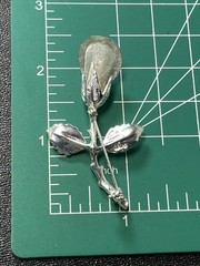 AAI Signed Vintage 2.4” Silver Tone Metal Mesh Flower Rose Brooch Pin