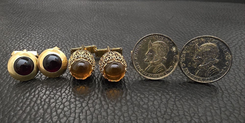 Estate Antique Old Vintage Men’s Cufflink Sets, One Swank