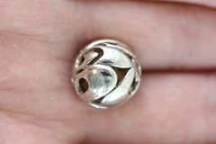 VINTAGE BALL ORB CUT OUT STERLING SILVER PENDANT 925 DESIGNER PRETTY SLIDE
