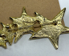Casual Corner Celestial Stars Brooch 3″ Wide