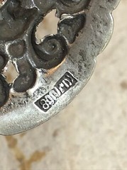 Vintage Yogya Silver 800 Floral Scroll Open Work Cuff Bracelet 43.7g, Adjustable