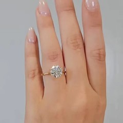 2CT Round Cut Lab Created Diamond Solitaire Wedding Ring 14K Yellow Gold Plated