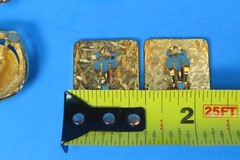 Gold Tone Clip on Earrings Lot of (4) Rhinestones