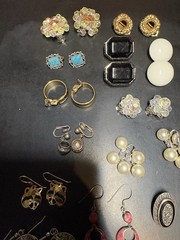 Vintage Mixed LOT 14 Pairs Clip On & Pierced Earrings