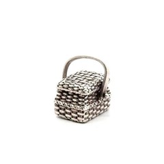 Vintage Brown County Baskets .925 Sterling Silver Picnic Basket, Hinged, 15.6g