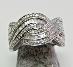 Beautiful 1.50 ctw Diamond Ring 14k White Gold Baguette / Rounds MAKE OFFER