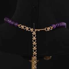 Amethyst Purple Crystal Necklace Set Vintage Floral Estate Jewelry Gold