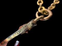 Automade 12k Gold Filled Floral Art Nouveau Pendant Vintage Steel Necklace