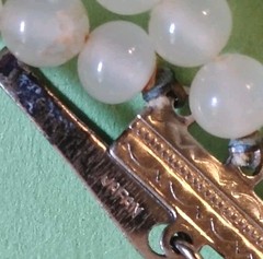 Vintage JAPAN Signed Multi Stranded GLASS Beaded Choker Necklace in Silver Tone