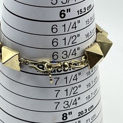 Vintage HTF Rare Lucky Brand Gold Tone Pyramid Bracelet Boho Chic Spike