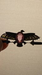 Antique 1920s Egyptian Revival Plique-a-Jour Enamel Brooch-Goddess Nekhbet