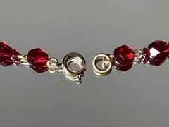 Vtg Czech 34″ Bead Necklace Deep Garnet Red Faceted Glass Opera Length Flapper