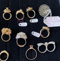 Vintage Jewelry Ring Lot Sarah Coventry, Barclay, Avon, Park Lane, Mele Lot 115