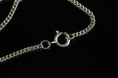 Vintage OLD Soviet Russia Sterling Silver shain Crystal Pendant D595