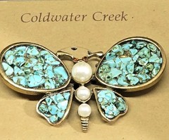 NOS Coldwater Creek Mosiac Butterfly Pin Brooch