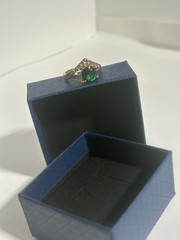 Vintage Green Cubic Zirconia Ring Gold Plated Womens Size 6.5