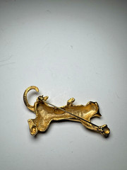 Vintage D.TOREM RENCLIF INC Gold Tone Panther Brooch Signed Figural Pin 2.75”