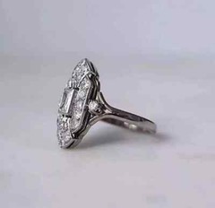 Art Deco Vintage Style 2.95Ct Lab Created Diamond Wedding 14k White Gold FN Ring