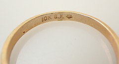 Vintage 10k Gold Filled Signet Initial Letter “M” Pinky Band Ring Sz 6