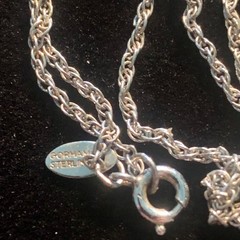 Vintage Gorham Sterling Silver Crystal Snowflake Necklace Pendant 18″ Chain 925
