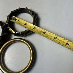 3 VTG BLACK BONED HORN w/BRASS /GOLD INLAIDED BANGLE BRACELETS