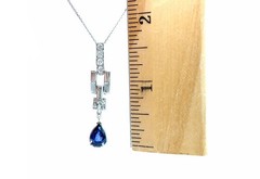 Art Deco Sapphire Pendant Necklace 2.65ct Platinum Original 1920’s-1930’s