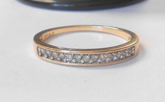 Classic Channel Set ..06ctw 13 Diamond 14K Yellow Gold 2.5mm Band Ring Size 7