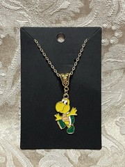 Cartoon Koopa Troopa Video Game Gold Enamel Bohemian Fashion Trendy Necklace 18”