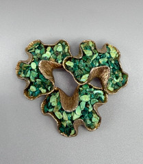 Edward Swoboda Vintage Jade Gemstone Brooch #935
