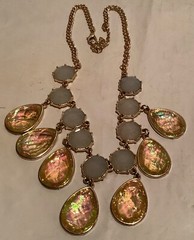 Sugarfix by Bauble Bar Facetted Teardrop Statement Necklace 18″ USED