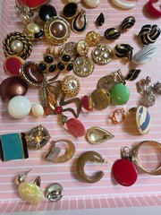 Vintage Earrings Lot Pierced Clip In Wear Junk Craft