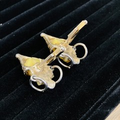 Selro Selini Gold Tone Asian Face Cuff Links Oriental Vintage 60s 70s