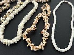 Vintage Y2K 90s Puka Shell Heishi Necklace Lot (10) Surfer Hawaiian Summer Beach