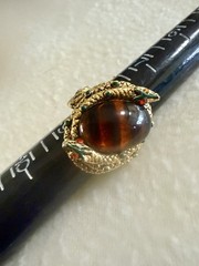 Vintage ART Signed Double Snake Poison Ring 8.5 Adjustable