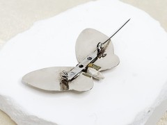 Vintage Nickel Silver Butterfly Brooch- 2 1/4″ W