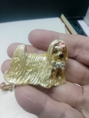 Lot Of 12 Vintage Dog Brooches Pins Gold Tone Very Nice Collection